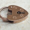 Simple Plain Heart Padlock in 9ct Rose Gold