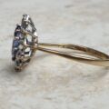 Tanzanite Coloured Paste Cluster Ring in 9ct Gold,  a UK N or a US 7.