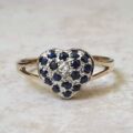 Sapphire Adorned Heart Ring in 9ct Gold.
