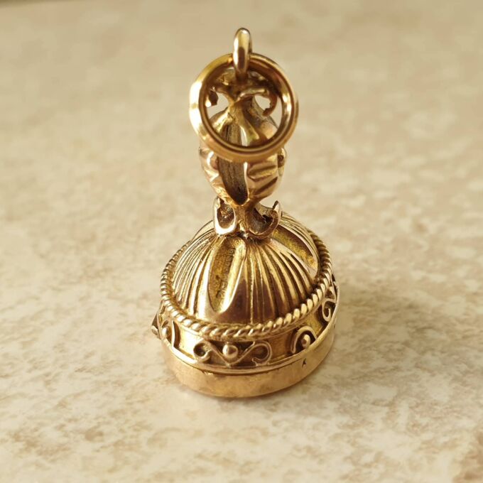 Unusual Opening Frame  Locket Fob Pendant in 9ct Gold
