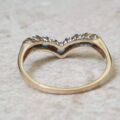 Topaz and Diamond Wishbone or Chevron Ring in 9ct Gold.