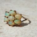 Seven Stone Opal Cluster Ring in 9ct Gold, a UK M 1/2 – N or a US 6 3/4