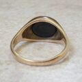 East West Oval Onyx Signet Ring in 9ct Gold.
