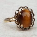 Fancy Tigers Eye Ring in 9ct Gold, a UK L or a US 6.