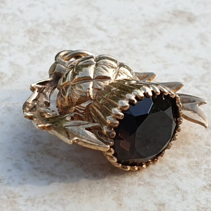 Thistle Pendant with Smoky Quartz in 9ct Gold