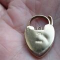 Swirl Pattern Heart Padlock in 9ct Gold