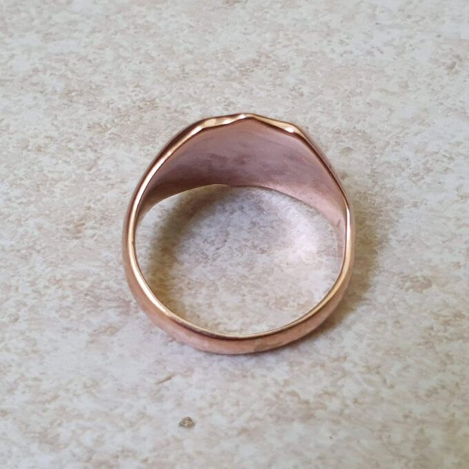 Shield Signet Ring in 9ct Rose Gold.