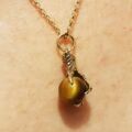 Tigers Eye Claw Talon Fob Pendant in 9ct Gold