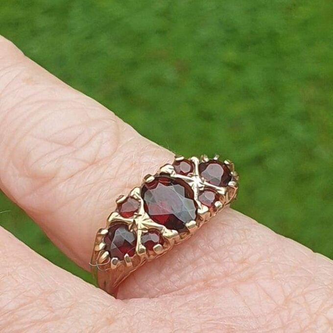 Garnet Multi Stone ring in 9ct Gold.