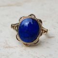 Lovely Lapis Lazuli Solitaire Ring in 9ct Gold, a UK L 1/2 or a US 6 1/4.
