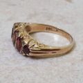 Five Stone Garnet Ring in 9ct Gold.