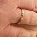 Diamond Set Torque Ring in 9ct Gold,  a UK M 1/2 or a US 6 3/4.