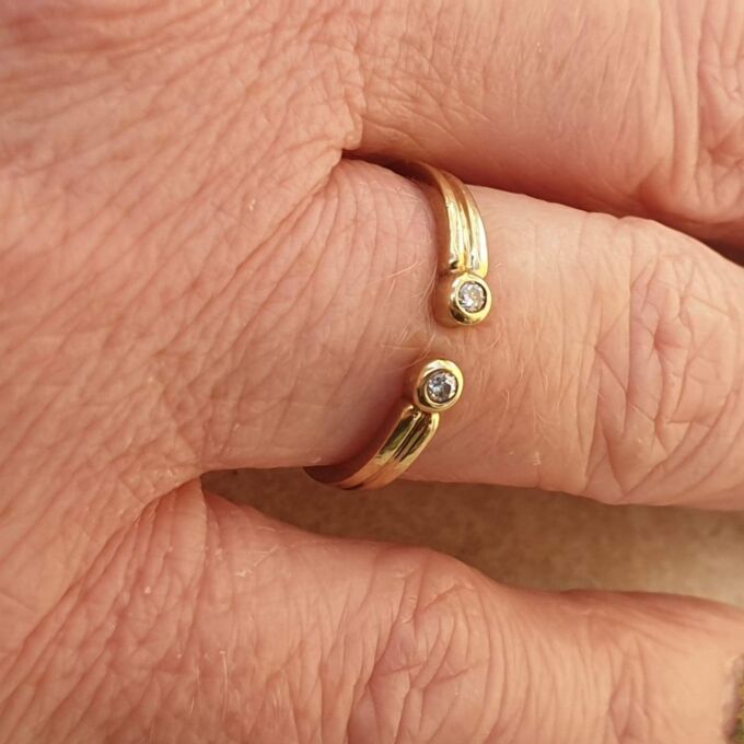 Diamond Set Torque Ring in 9ct Gold,  a UK M 1/2 or a US 6 3/4.