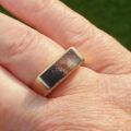 Derbyshire Blue John Signet Ring in 9ct Gold.