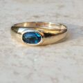 London Blue Topaz Ring in 9ct Gold, a UK J or a US 5