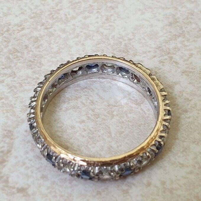 Synthetic Spinel Full Eternity Ring in 9ct Gold.
