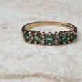 Emerald and Diamond Ring in 9ct Gold, a UK L or a US 6.