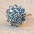 Huge Topaz Cluster Ring in 9ct Gold.