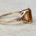 Citrine Paste Solitaire Ring in 9ct Gold,  a UK O or a US 7 1/2.