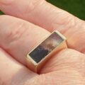 Derbyshire Blue John Signet Ring in 9ct Gold.