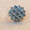 Huge Topaz Cluster Ring in 9ct Gold.