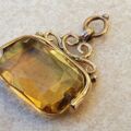 Antique Edwardian Citrine Spinning Fob in 9ct Gold