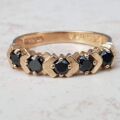 Patterned Paste Sapphire Stacking Band in 9ct Gold, a UK N or a US 7.