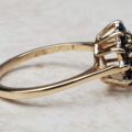 Synthetic Sapphire Cluster Ring in 9ct Gold, a UK M 1/2 or a US 6 3/4.