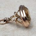 Oval Citrine Fob Pendant in 9ct Gold