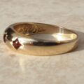 Three Stone Garnet Ring in 9ct Gold,  a UK O or a US 7 1/2.