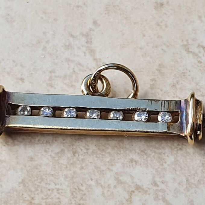 Diamond Set T Bar Pendant in 9ct Gold