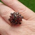 Huge Statement Garnet Cluster ring in 9ct Gold.
