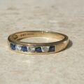 Channel Set Sapphire and Diamond Ring in 9ct Gold, a UK L 1/2 or a US 6 1/4