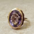 Amethyst Solitaire Frame Ring in 9ct Gold, a UK K or a US 5 3/4