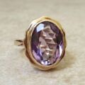 Amethyst Solitaire Frame Ring in 9ct Gold, a UK K or a US 5 3/4