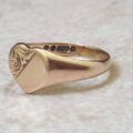 Part Engraved Heart Signet Ring in 9ct Gold.