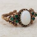 Sale – Opal and Chrysoprase Ring in 9ct Gold, a UK size N or a US 7 1/4.