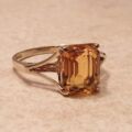 Citrine Paste Solitaire Ring in 9ct Gold,  a UK O or a US 7 1/2.