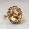 Citrine Solitaire Ring in 9ct Gold, a UK L 1/2-M or a US 6 1/4-6 1/2