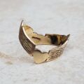 Heart Double Wishbone or Chevron Ring in 9ct Gold, a UK O or a US 7 1/4.