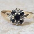 Sapphire and Diamond Ring in 9ct Gold, a UK J 1/2 or a US 5 1/4