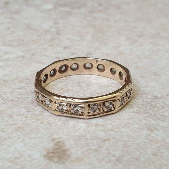 Reserved – Quartz Full Eternity Ring in 9ct Gold.