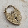 Engraved Heart Padlock in 9ct Gold