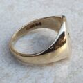 Heavy Oval Diamond Set Signet in 9ct Gold.