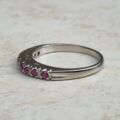 Ruby Half Eternity Stacking Band in 18ct White Gold