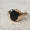 Oval Bloodstone Signet Ring in 9ct Gold, a UK M 1/2 or a US 6 3/4
