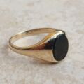 Oval Bloodstone Signet Ring in 9ct Gold, a UK M 1/2 or a US 6 3/4