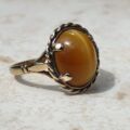 Tigers Eye Ring in 9ct Gold, a UK M 1/2 or a US 6 3/4.