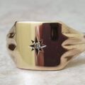 Diamond Set Signet Ring in 9ct Gold, a UK U or a US 10 1/2