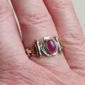 Ruby Cabochon Ring in 9ct Gold, a UK N 1/2 or a US 7 1/4